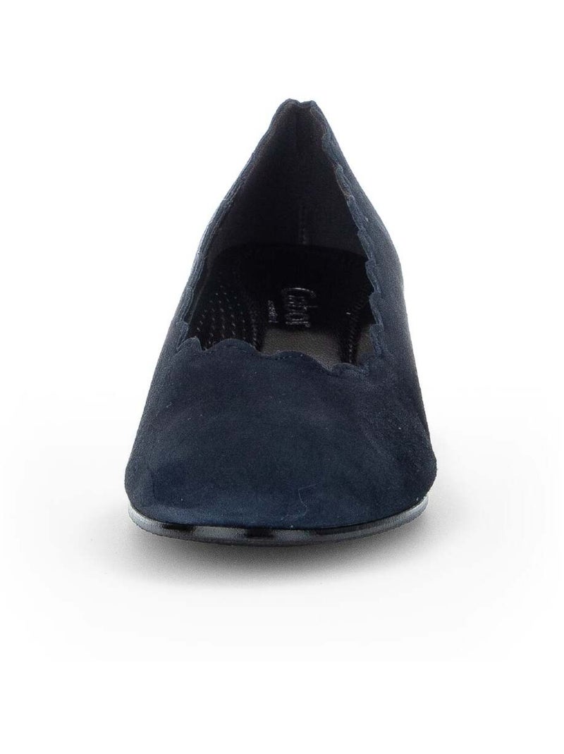 Escarpins  en cuir velours Bleu - Kiabi