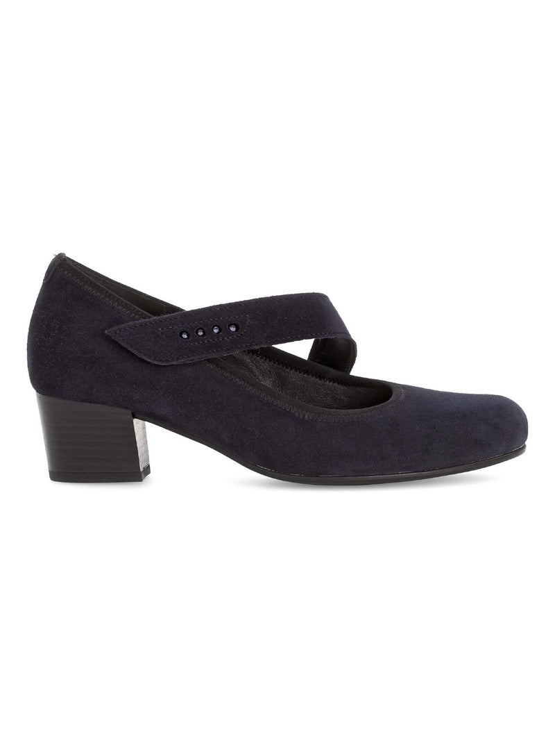 Escarpins  en cuir velours Bleu - Kiabi