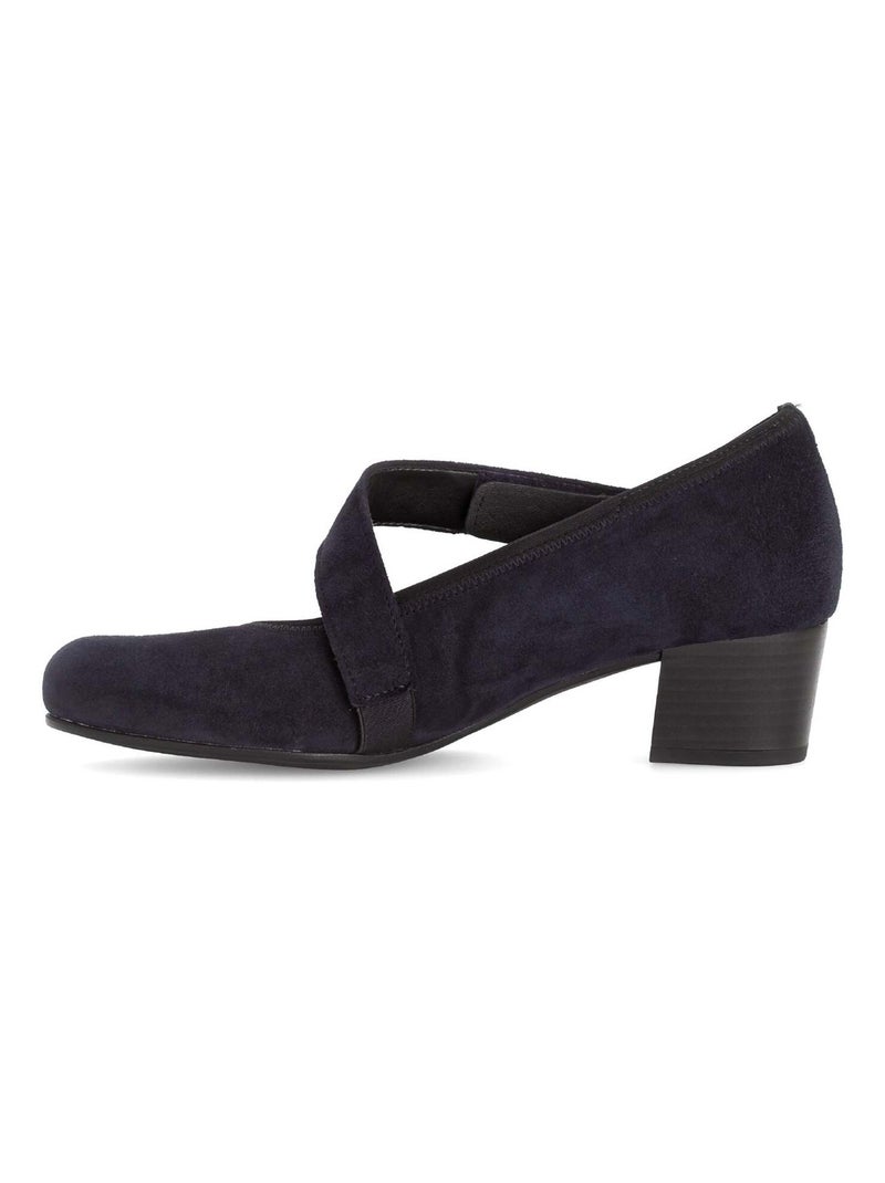 Escarpins  en cuir velours Bleu - Kiabi