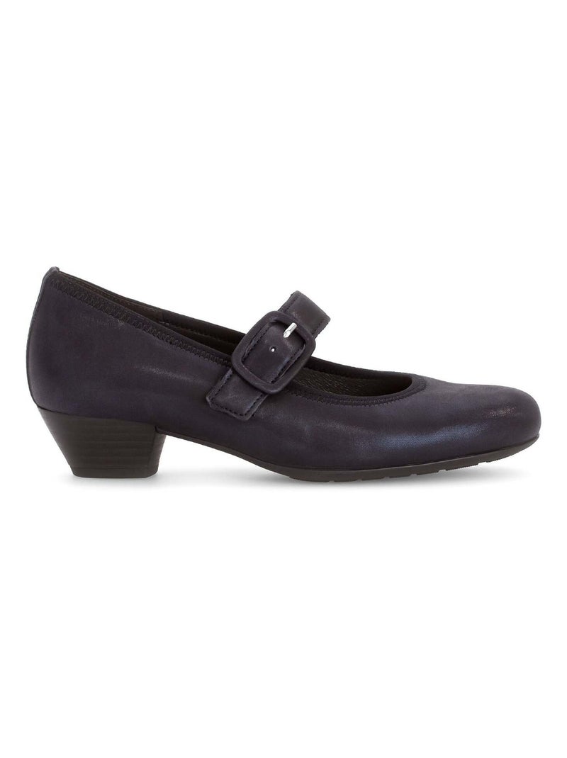 Escarpins  en cuir velours Bleu marine - Kiabi