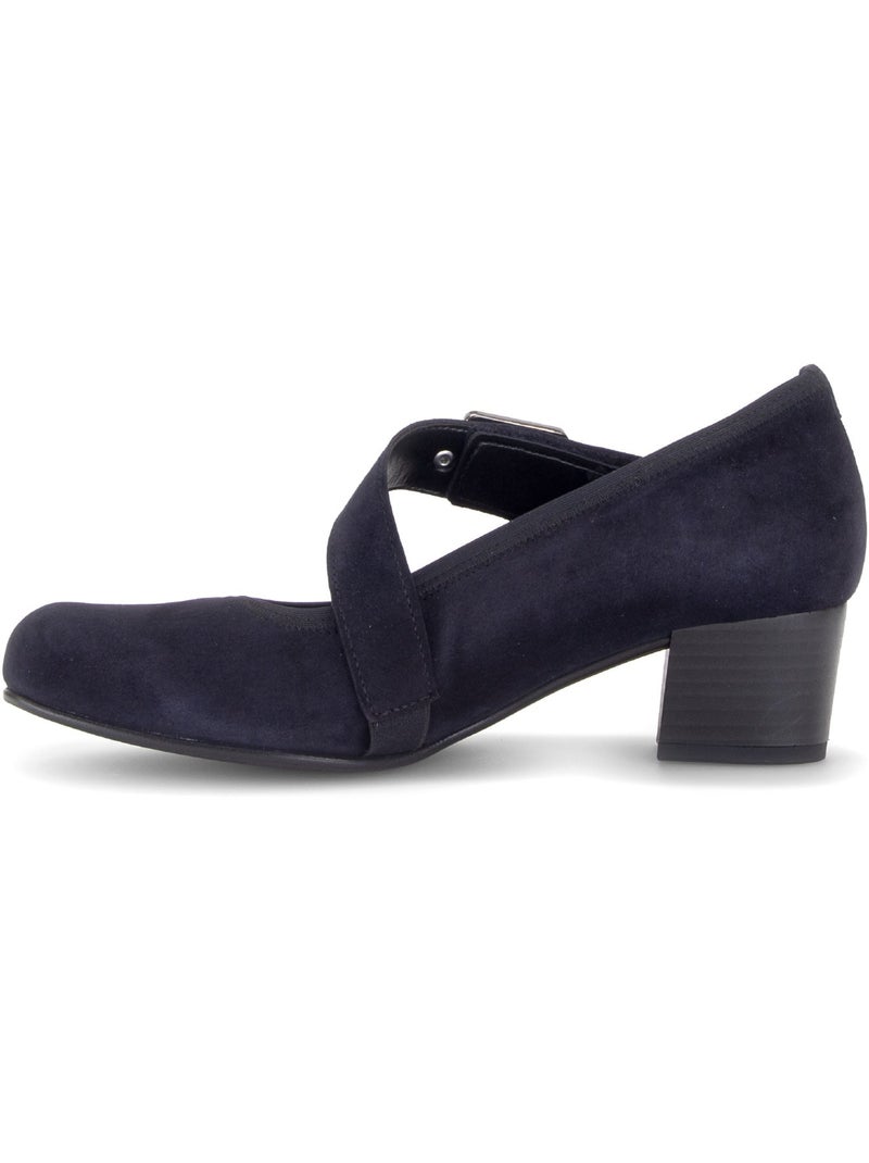 Escarpins  en cuir velours Bleu - Kiabi