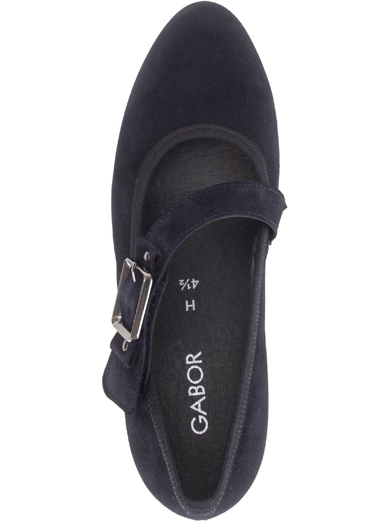 Escarpins  en cuir velours Bleu - Kiabi