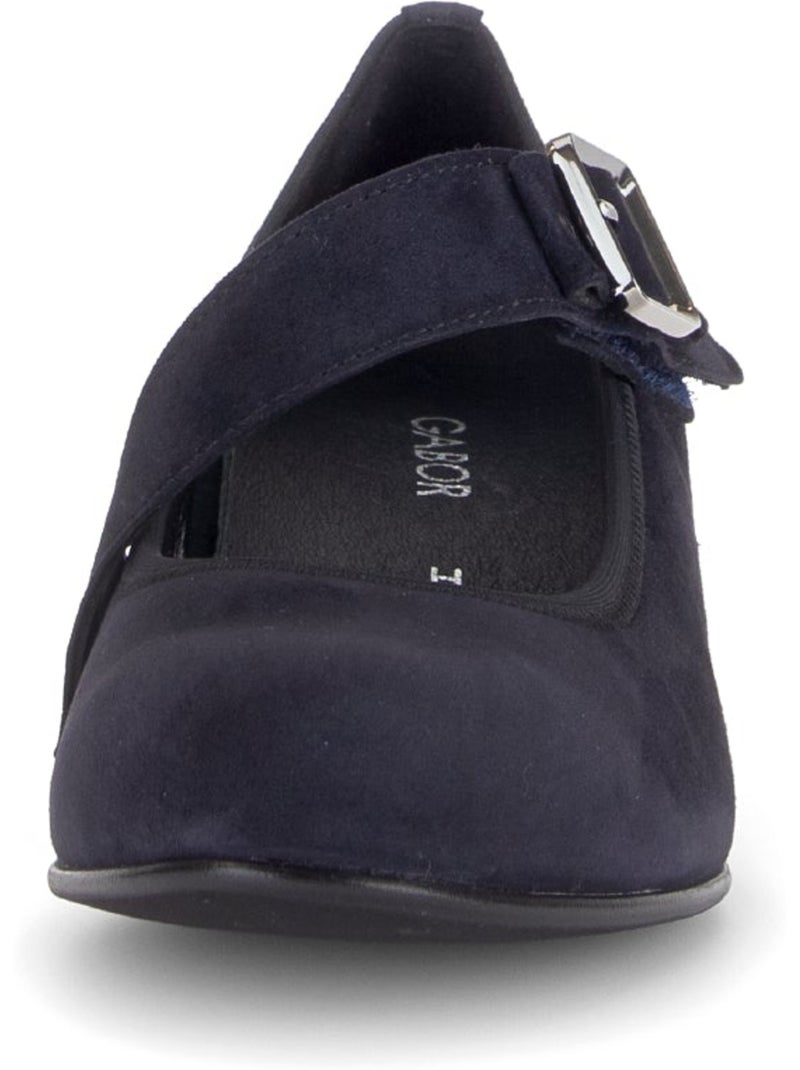 Escarpins  en cuir velours Bleu - Kiabi