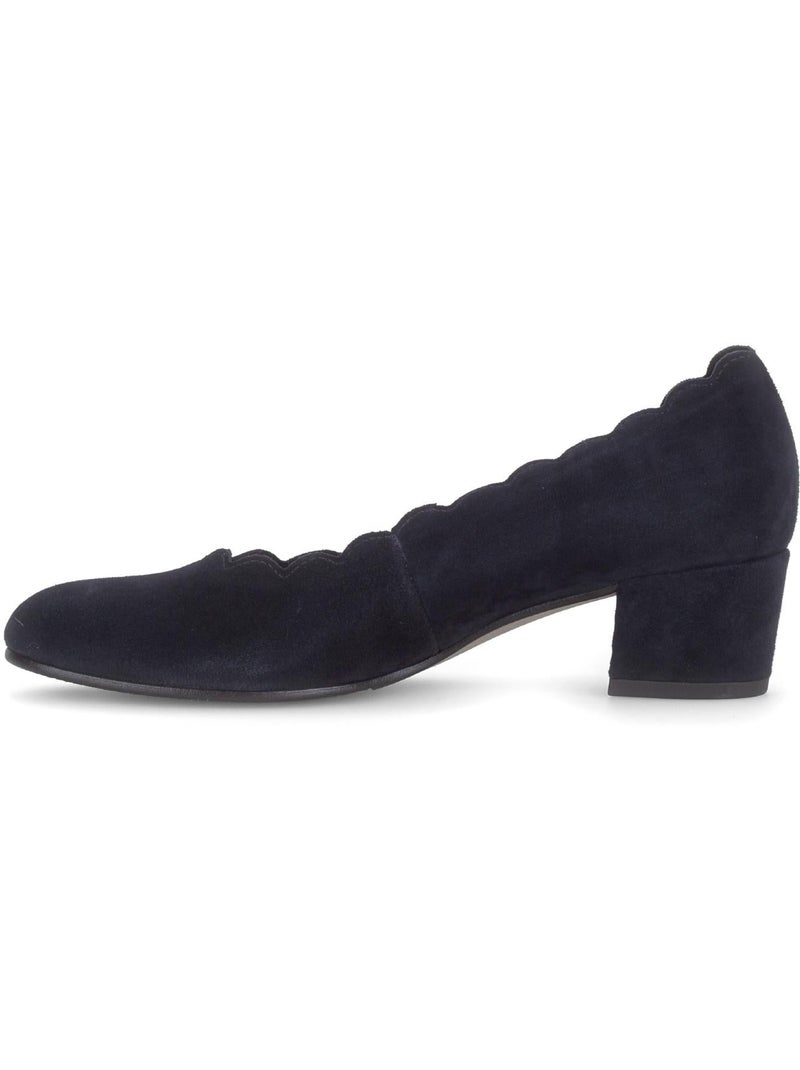 Escarpins  en cuir velours Bleu - Kiabi