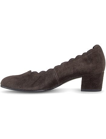 Escarpins en cuir velours