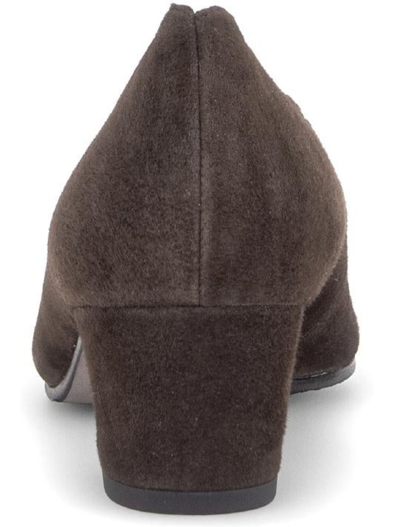 Escarpins  en cuir velours Marron - Kiabi