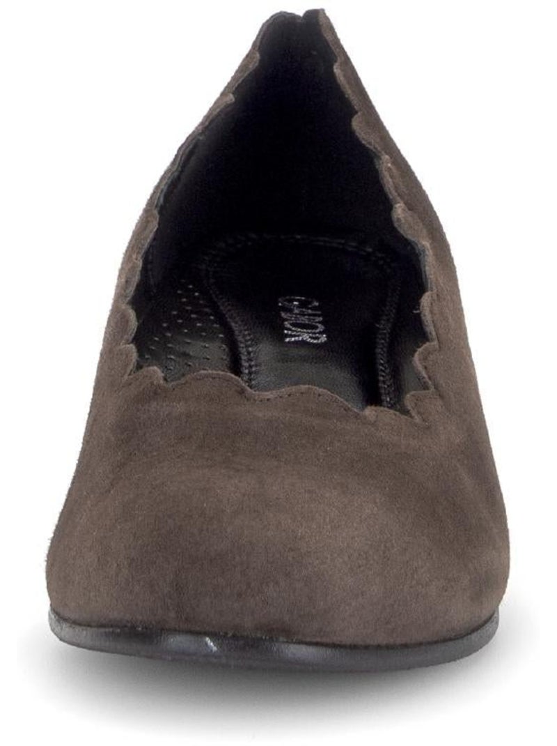 Escarpins  en cuir velours Marron - Kiabi