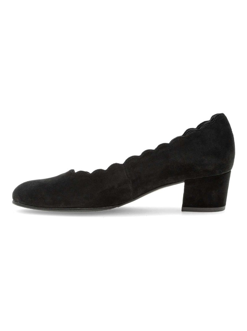 Escarpins  en cuir velours Noir - Kiabi