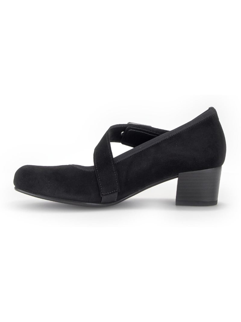 Escarpins  en cuir velours Noir Noir - Kiabi