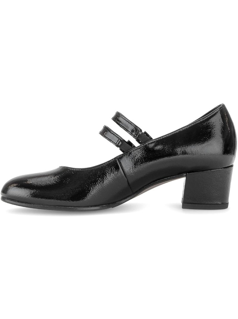 Escarpins  en cuir verni Noir Noir - Kiabi