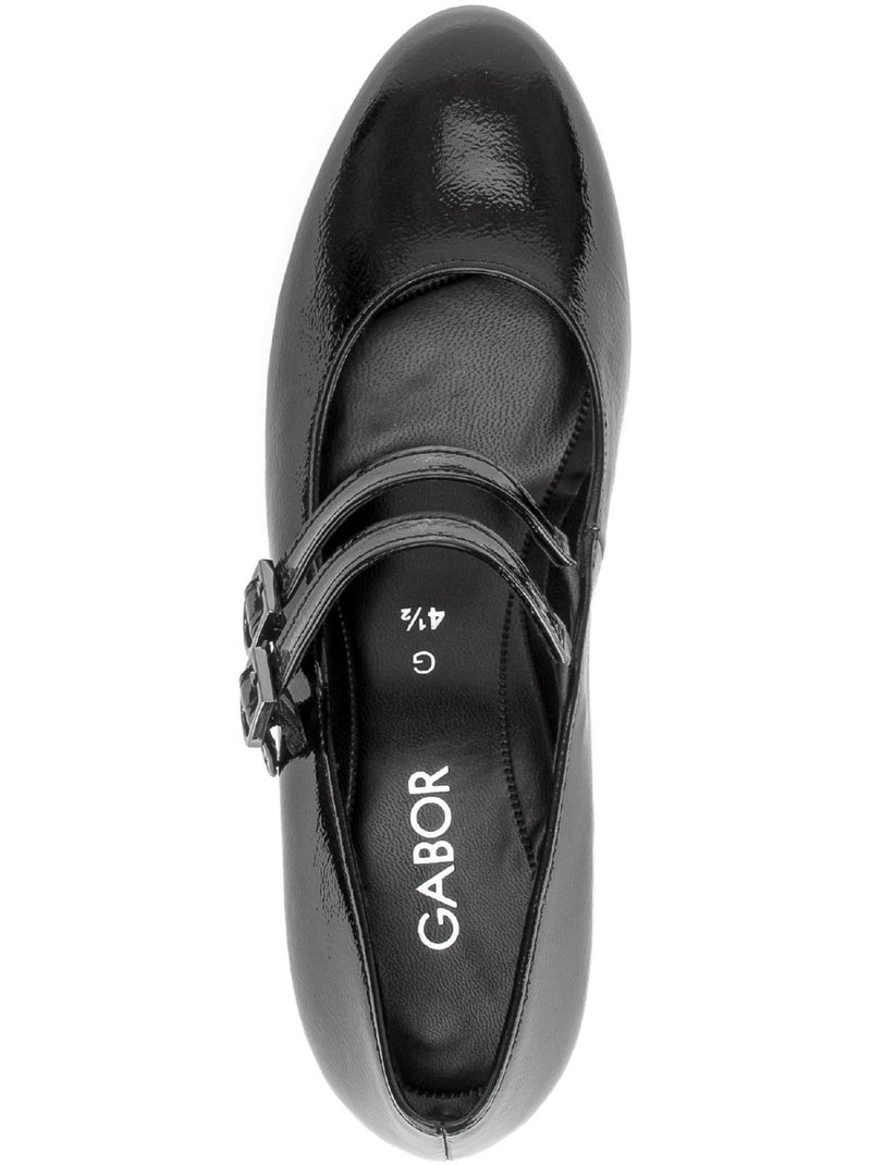 Escarpins  en cuir verni Noir Noir - Kiabi