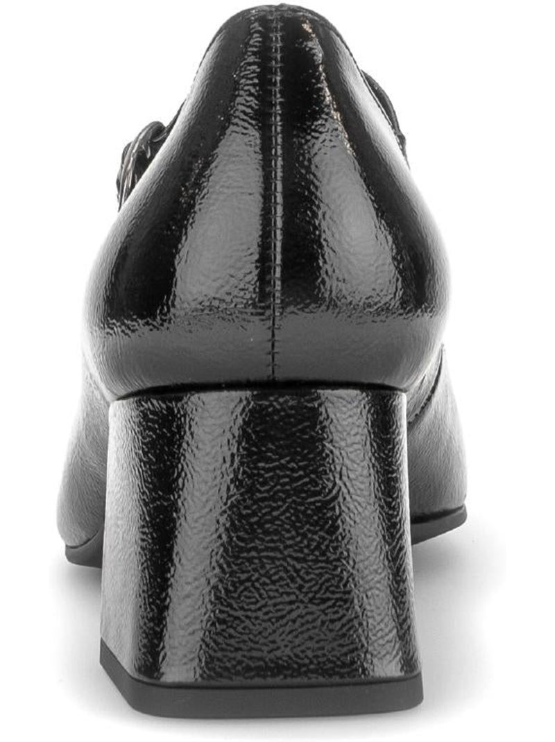 Escarpins  en cuir verni Noir Noir - Kiabi