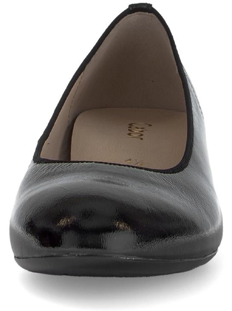 Escarpins  en cuir verni Noir Noir - Kiabi
