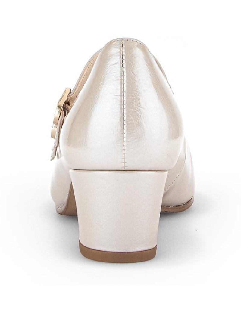 Escarpins  en cuir vernis Beige - Kiabi