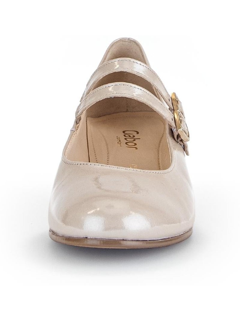 Escarpins  en cuir vernis Beige - Kiabi