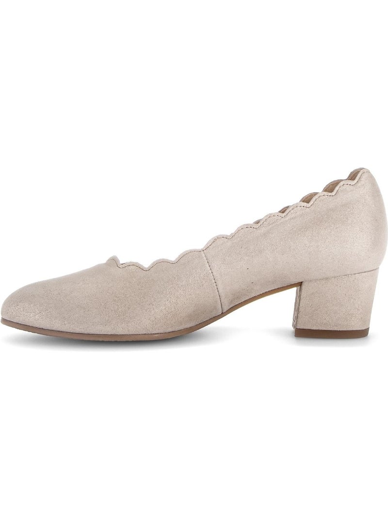 Escarpins  en nubuck irisé Beige - Kiabi