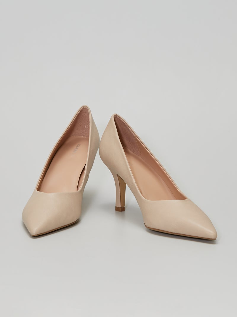 Escarpins en simili beige - Kiabi