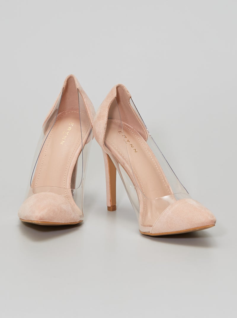 Escarpins en suédine rose clair - Kiabi