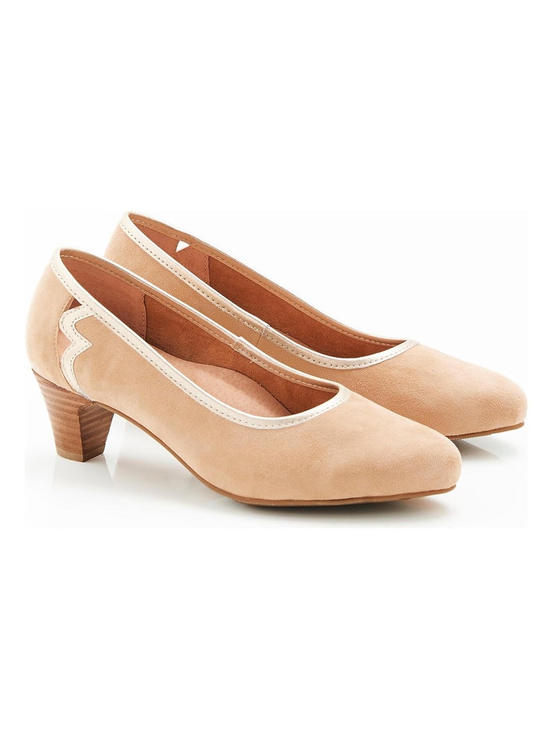 Escarpins fantaisie aspect nubuck - Damart Beige coquille - Kiabi