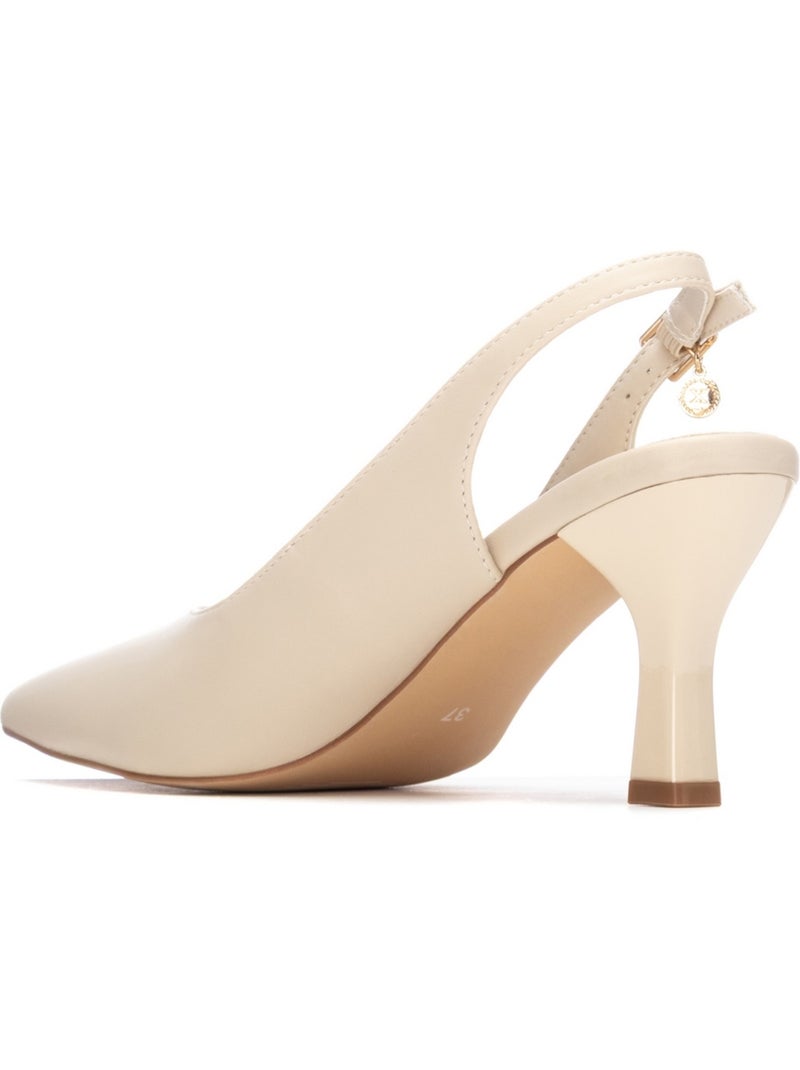 Escarpins femme ouverts à l’arrière Beige - Kiabi