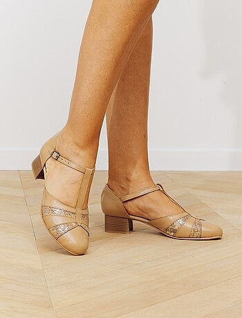 Escarpins largeur confort cuir