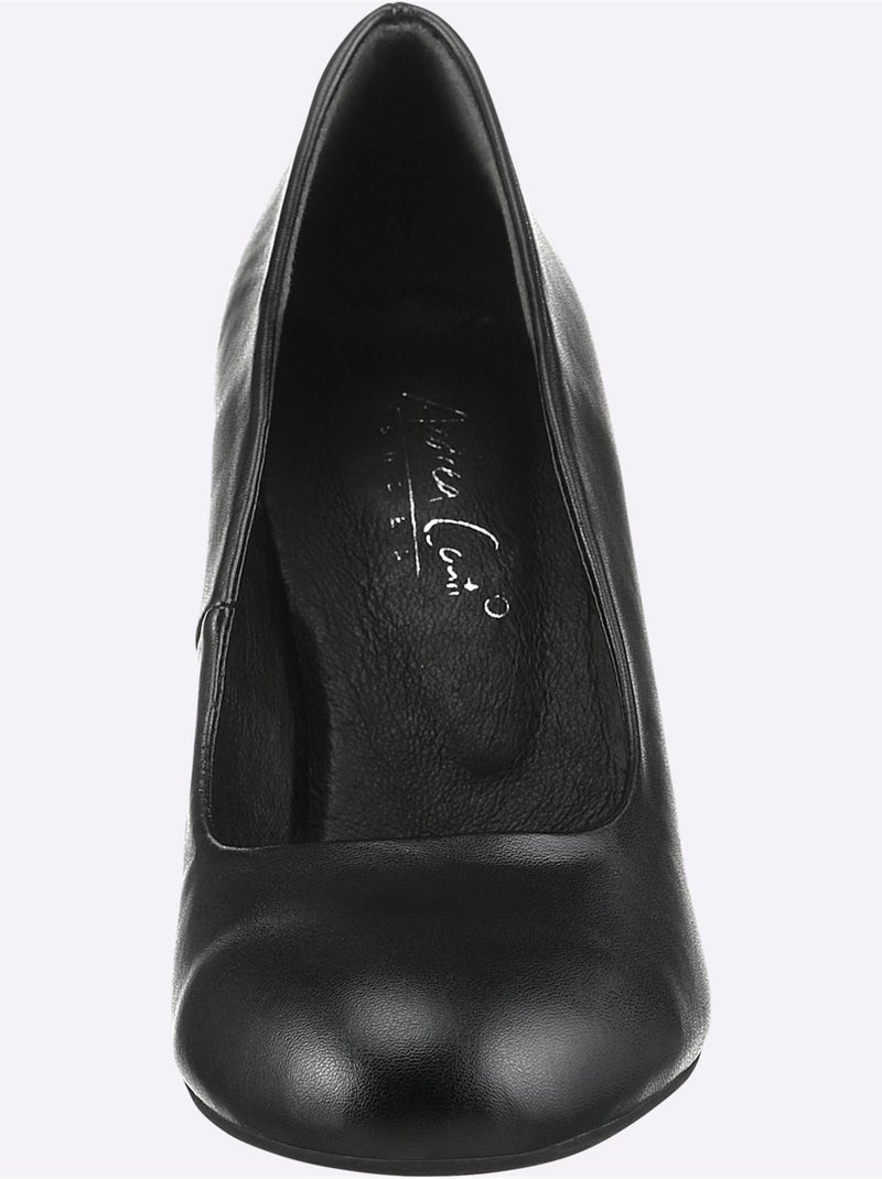 Escarpins Matière Synthétique Imitation Nappa - Taille Standard - Helline Noir - Kiabi