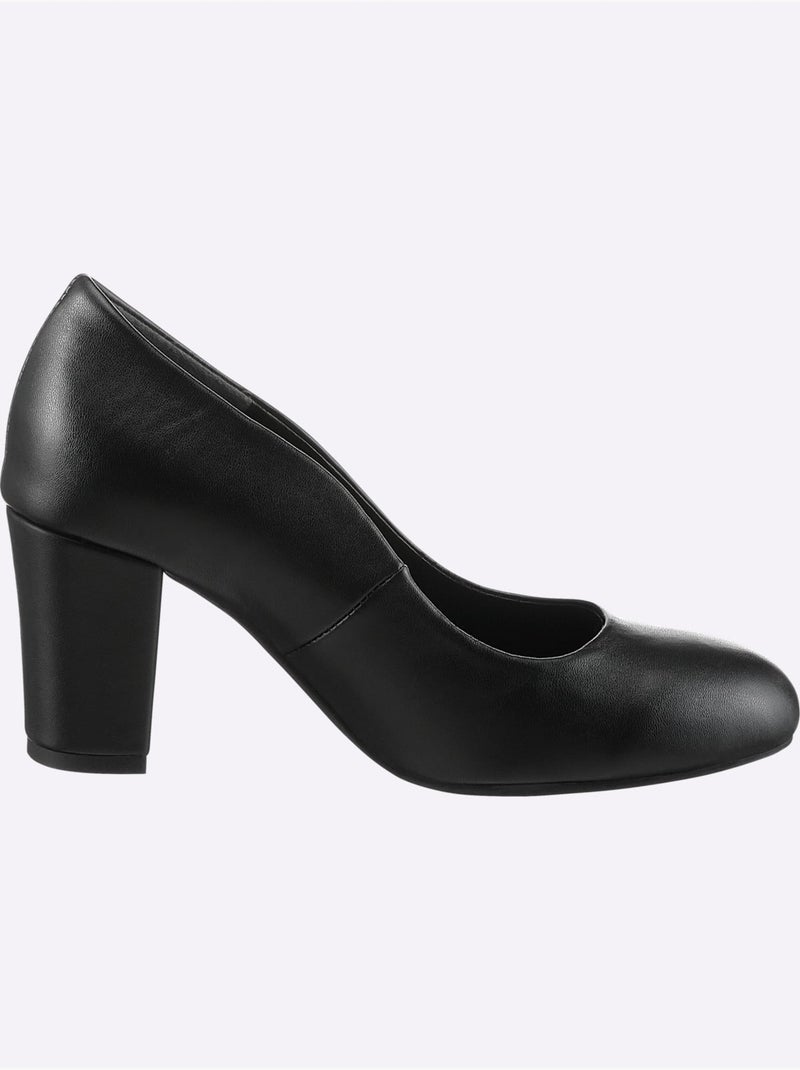 Escarpins Matière Synthétique Imitation Nappa - Taille Standard - Helline Noir - Kiabi