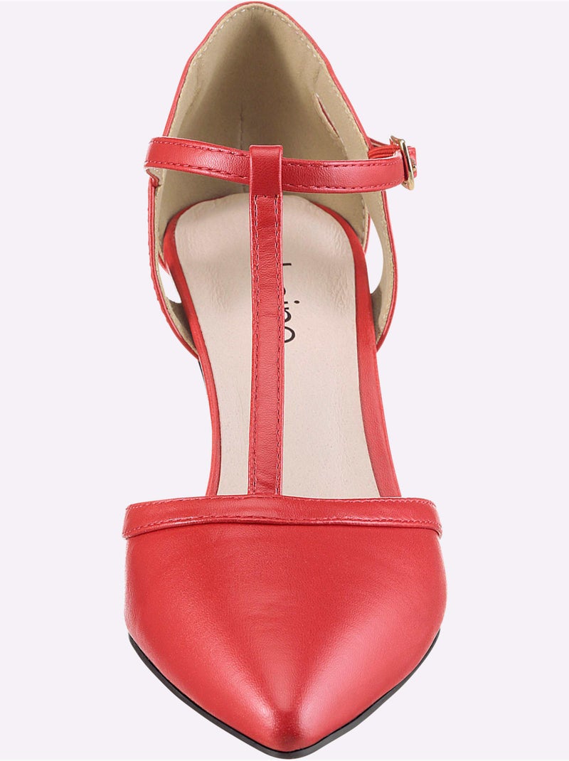 Escarpins Matière Synthétique Imitation Nappa - Taille Standard - Helline Rouge - Kiabi