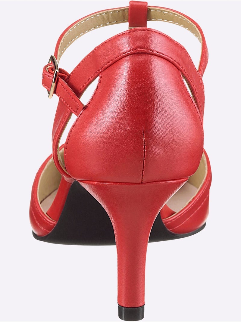 Escarpins Matière Synthétique Imitation Nappa - Taille Standard - Helline Rouge - Kiabi
