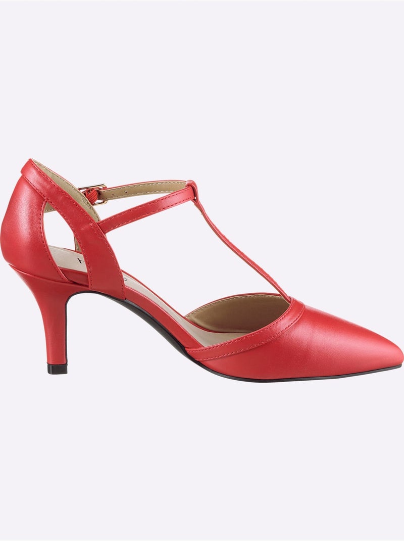 Escarpins Matière Synthétique Imitation Nappa - Taille Standard - Helline Rouge - Kiabi