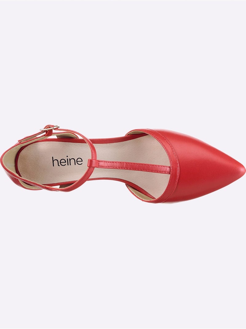 Escarpins Matière Synthétique Imitation Nappa - Taille Standard - Helline Rouge - Kiabi