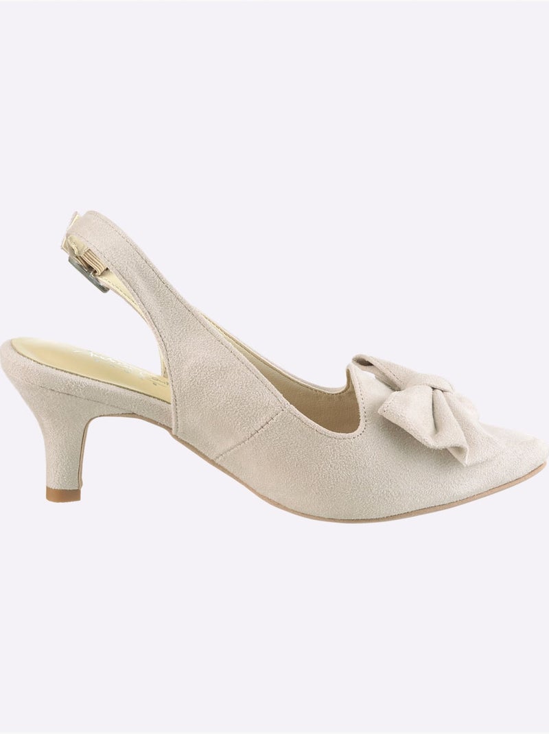 Escarpins Matière Textile Agréable à Porter - Taille Standard - Helline Crème - Kiabi