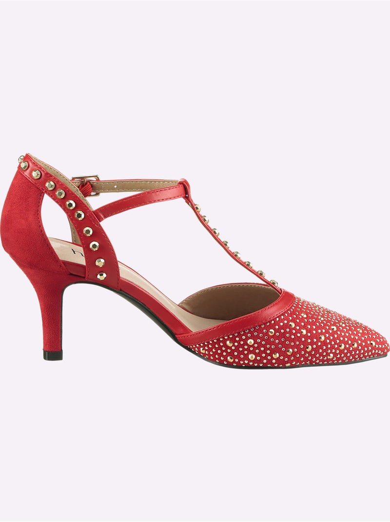 Escarpins Mélange De Qualité - Taille Standard - Helline Rouge - Kiabi