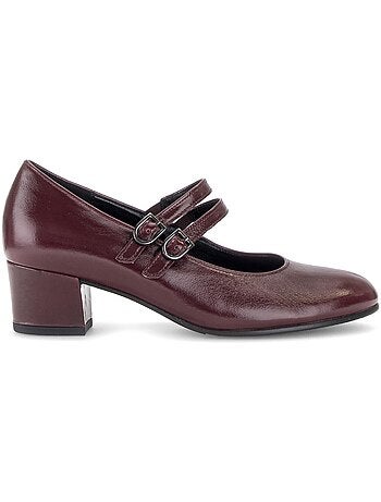 Escarpins merlot en cuir verni