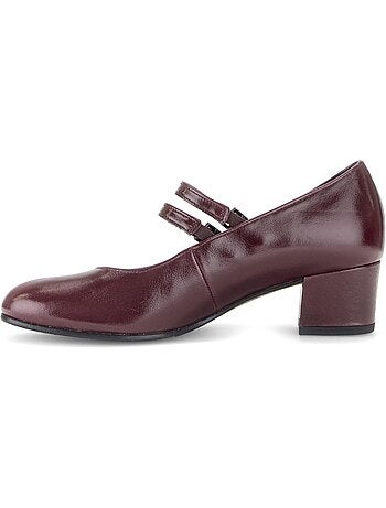 Escarpins merlot en cuir verni