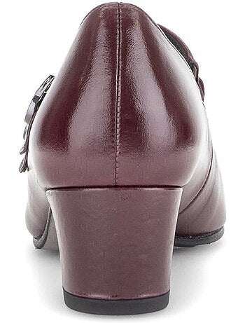 Escarpins merlot en cuir verni