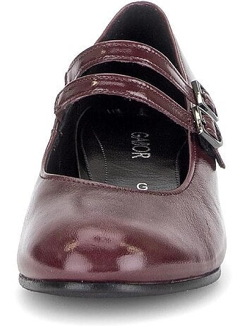 Escarpins merlot en cuir verni