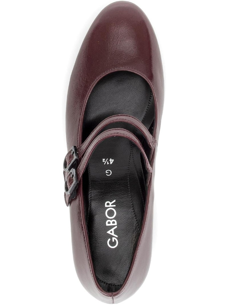 Escarpins merlot en cuir verni Rouge - Kiabi