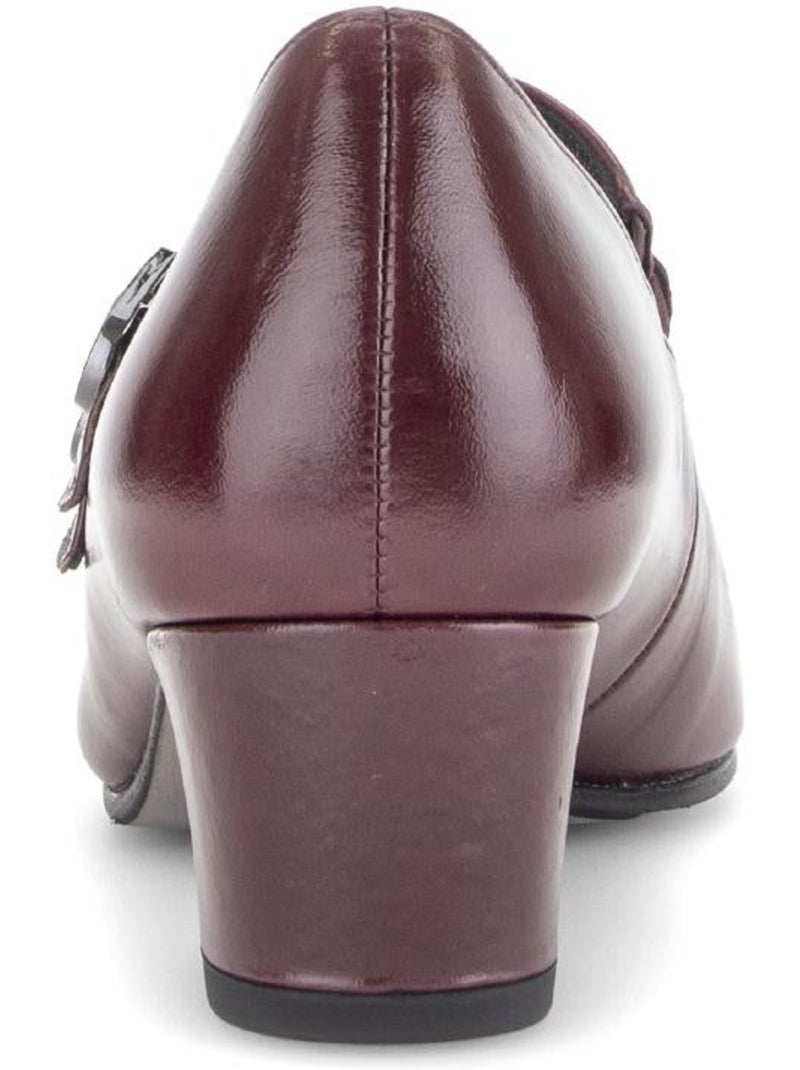 Escarpins merlot en cuir verni Rouge - Kiabi