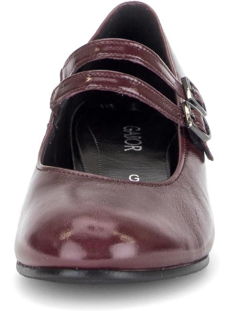 Escarpins merlot en cuir verni Rouge - Kiabi