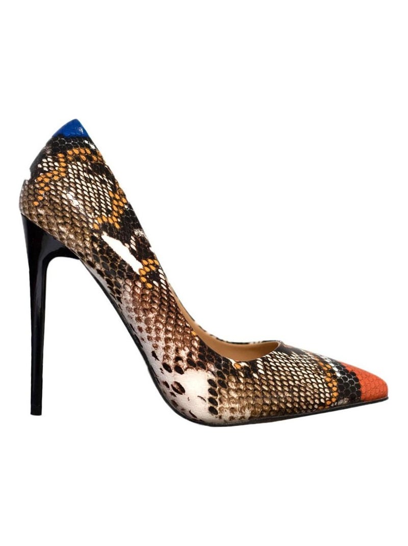 Escarpins motifs serpent Kebello Orange - Kiabi