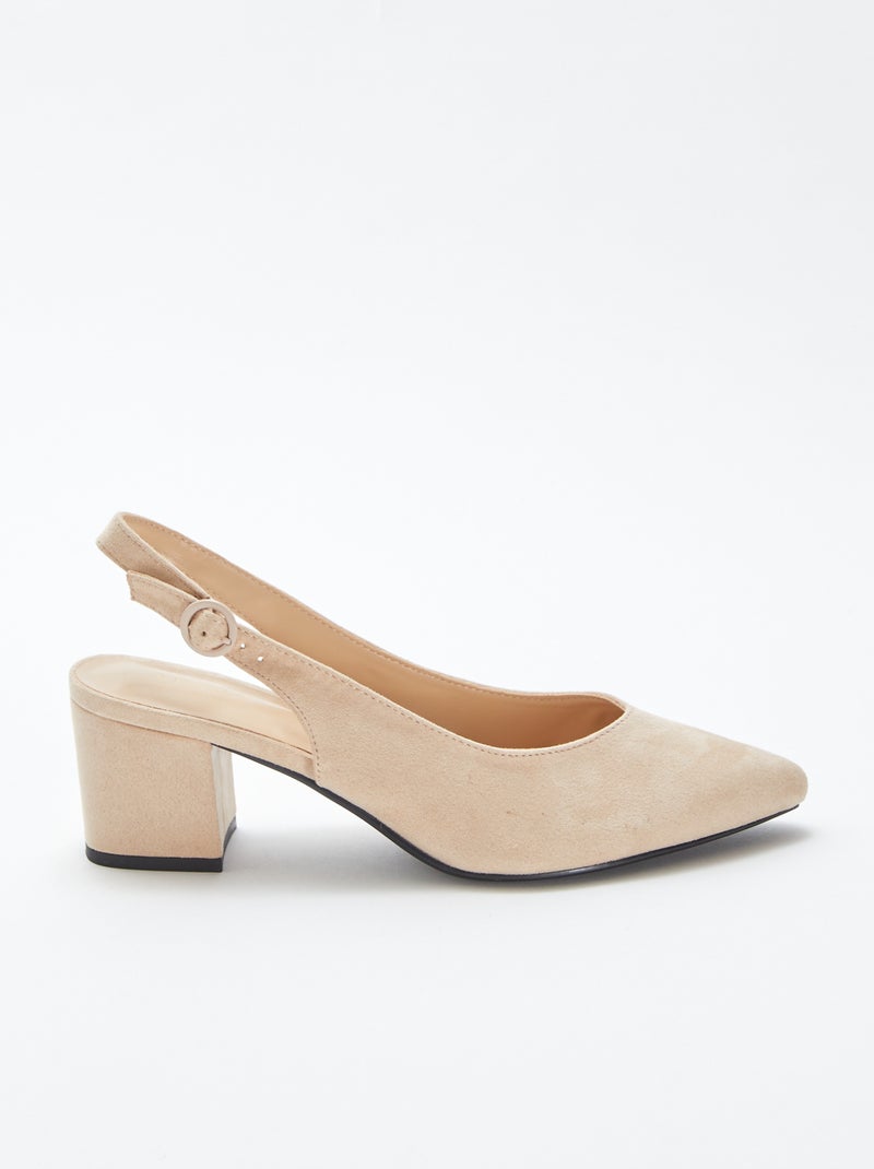 Escarpins ouverts à bout pointu Beige - Kiabi