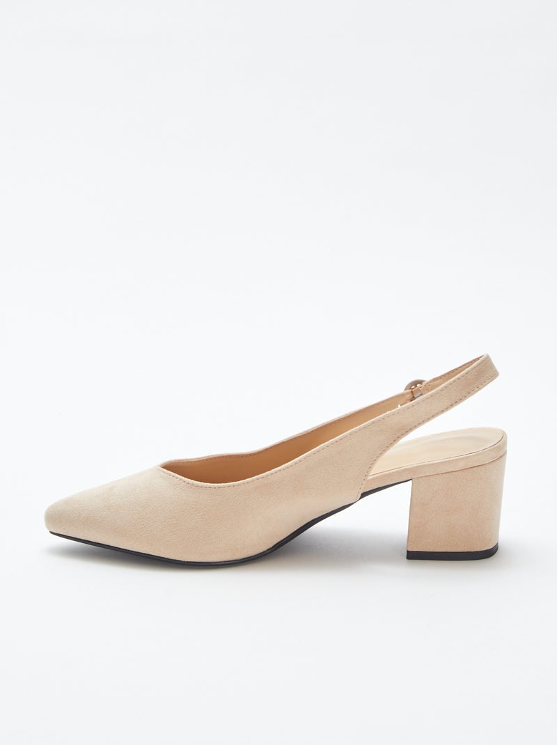 Escarpins ouverts à bout pointu Beige - Kiabi
