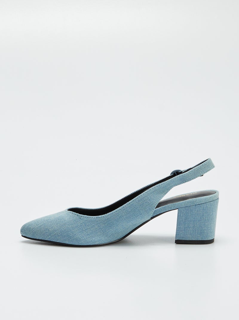 Escarpins Ouverts Bittersweet En Textile Jean - Taille 37 - Bleu Jean - Talons 2-7 Cm - Occasion TBE