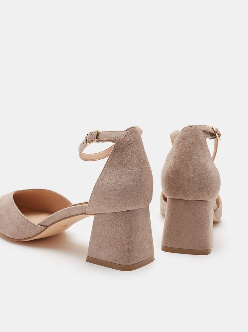 Escarpins pointus à talon carré BATA Beige - Kiabi