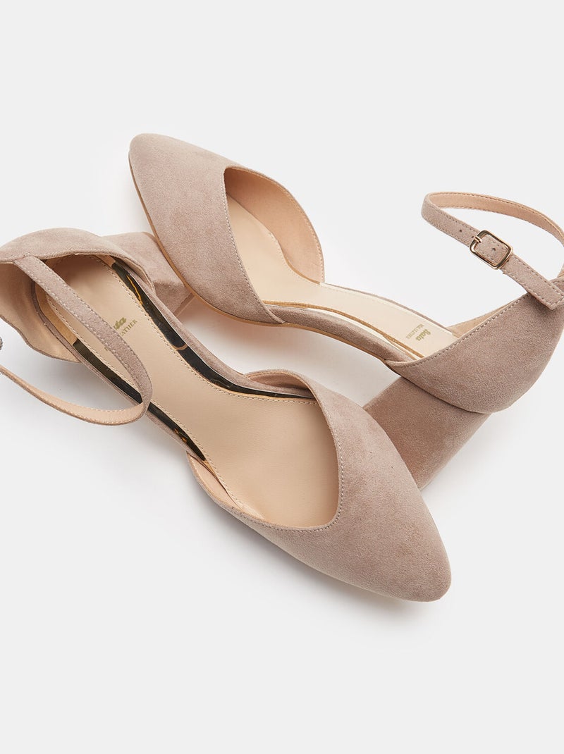 Escarpins pointus à talon carré BATA Beige - Kiabi
