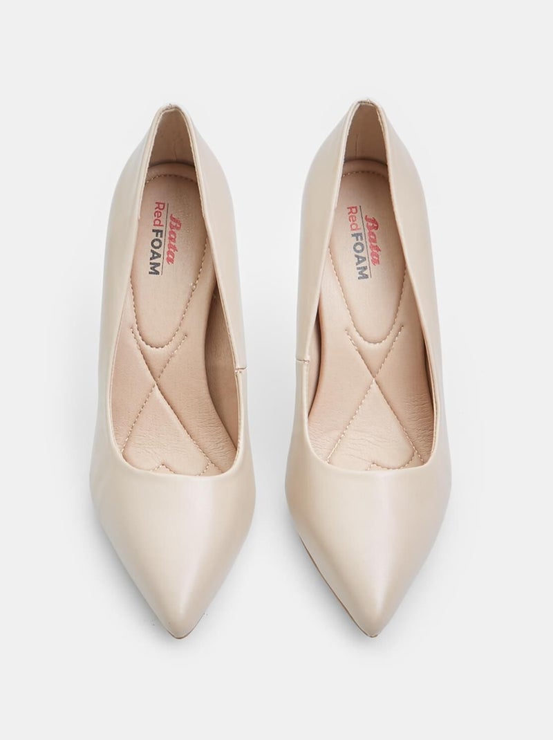 Escarpins pointus en cuir talon aiguille doré BATA Rose - Kiabi