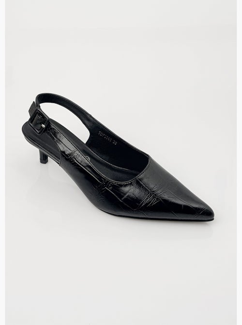 Escarpins sling back, simili cuir plissé - afibel - Kiabi Escarpins sling back, simili cuir plissé - afibel - Kiabi