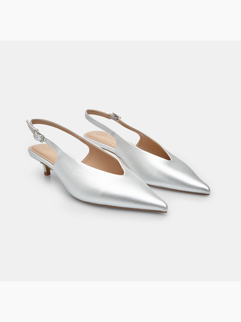 Escarpins slingback avec bride réglable Bata Argent - Kiabi