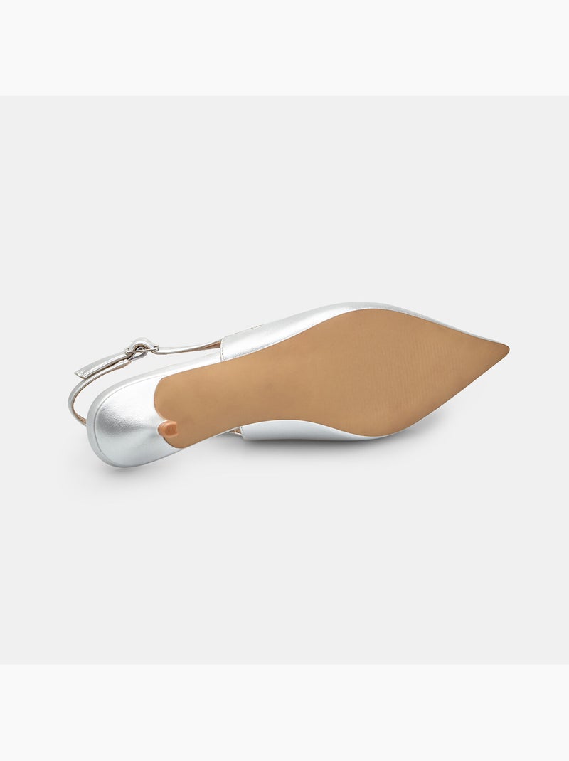 Escarpins slingback avec bride réglable Bata Argent - Kiabi